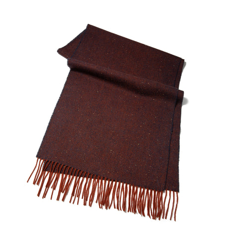 Écharpe tissée chevrons en laine brique