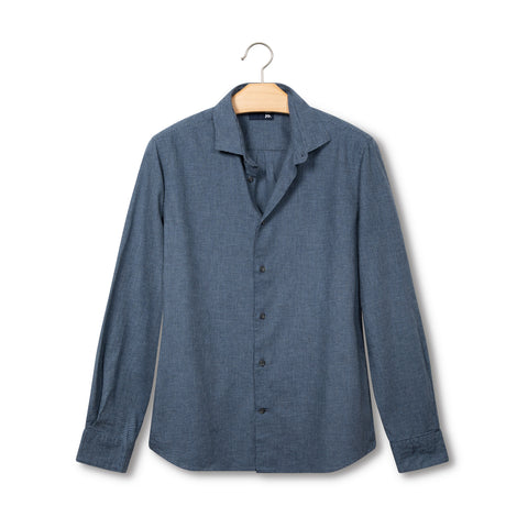 Chemise en flanelle motif pied de puce bleu
