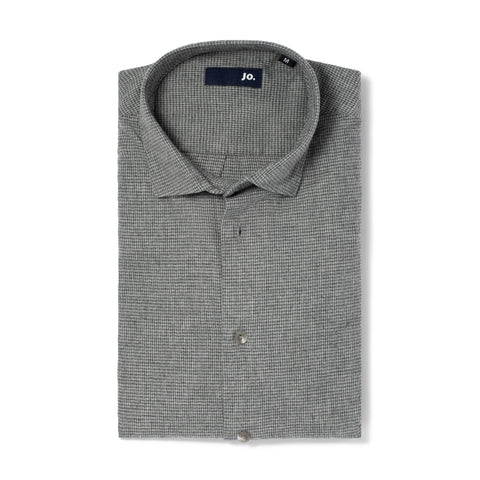 Chemise en flanelle motif pied de puce gris