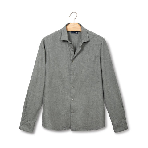 Chemise en flanelle motif pied de puce gris