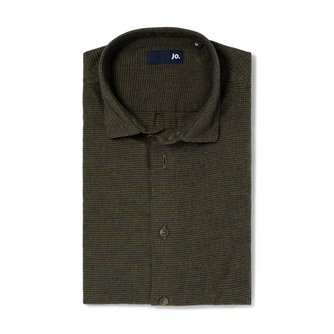 Chemise en flanelle motif pied de puce vert