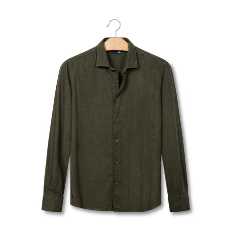 Chemise en flanelle motif pied de puce vert