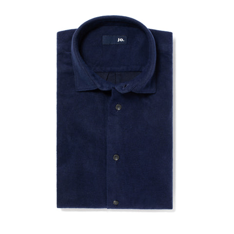 Chemise en flanelle épaisse bleu marine
