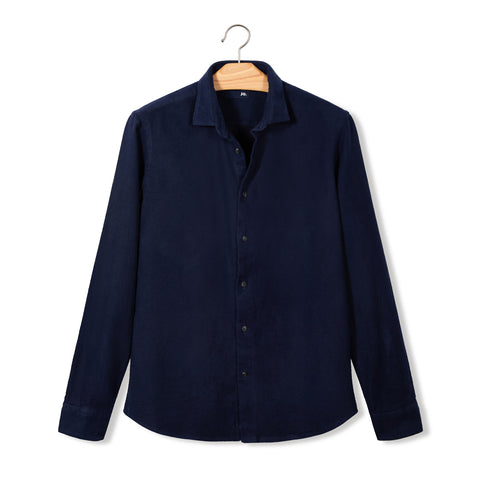Chemise en flanelle épaisse bleu marine
