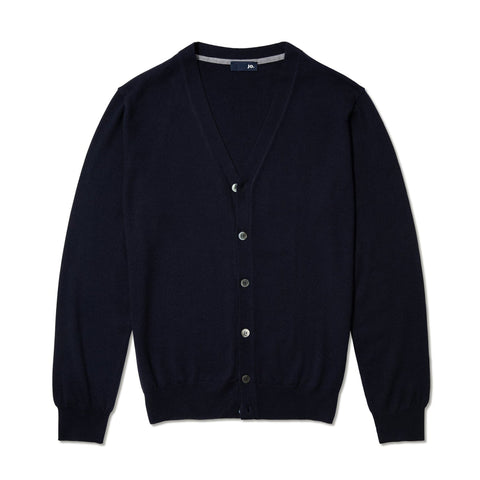 Cardigan en laine mérinos marine