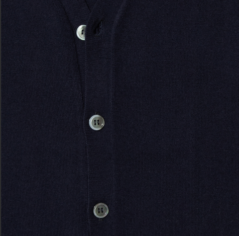 Cardigan en laine mérinos marine
