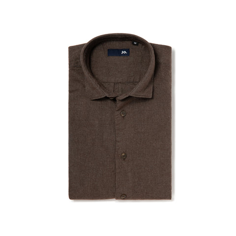 Chemise en flanelle de coton brun