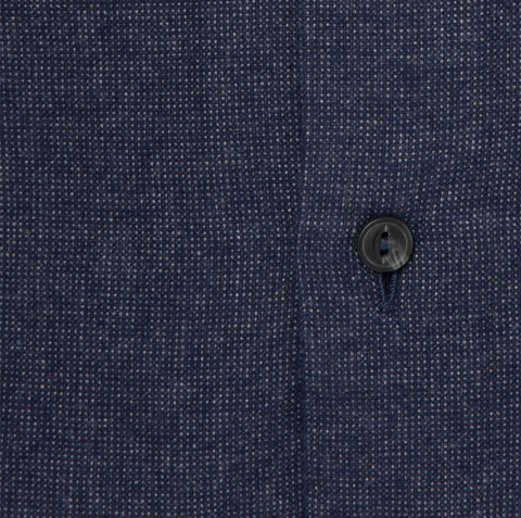 Chemise en flanelle de coton bleu marine
