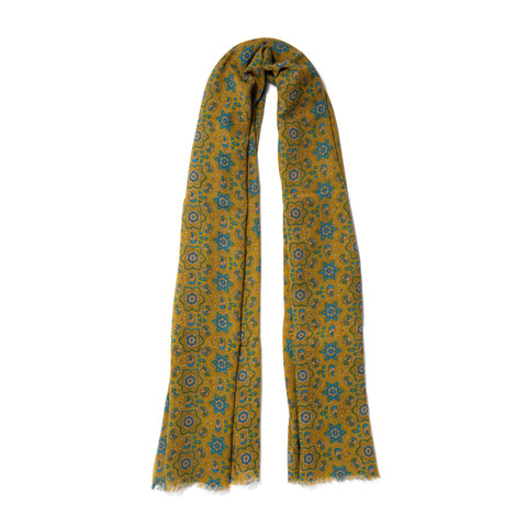 Écharpe en laine à motifs jaune