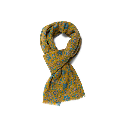 Écharpe en laine à motifs jaune