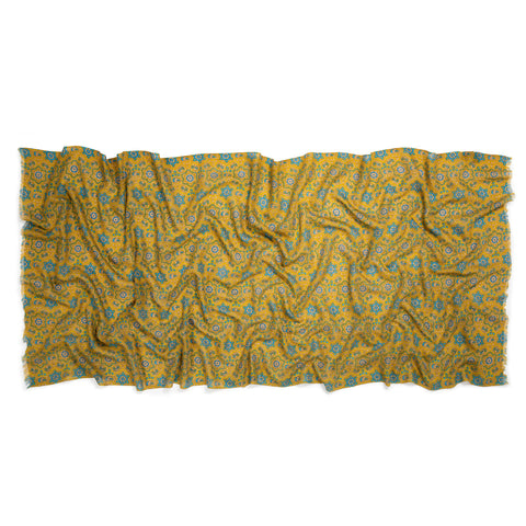 Écharpe en laine à motifs jaune