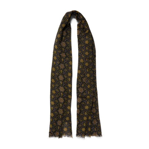 Écharpe en laine à motifs noir
