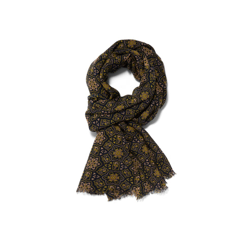 Écharpe en laine à motifs noir