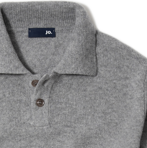 Polo en lambswool gris
