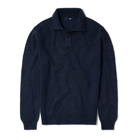 Polo en lambswool bleu marine