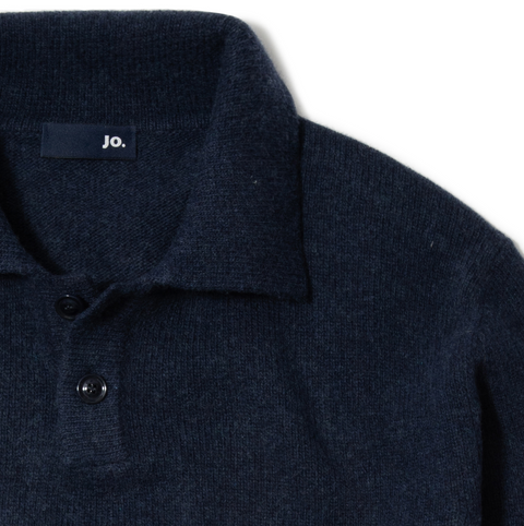 Polo en lambswool bleu marine