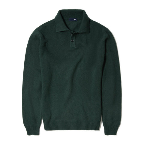 Polo en lambswool vert