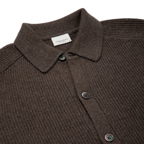 Cardigan en maille anglaise marron