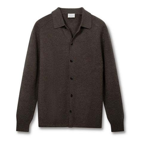 Cardigan en maille anglaise marron