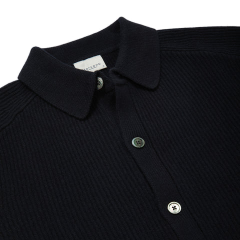 Cardigan en maille anglaise navy
