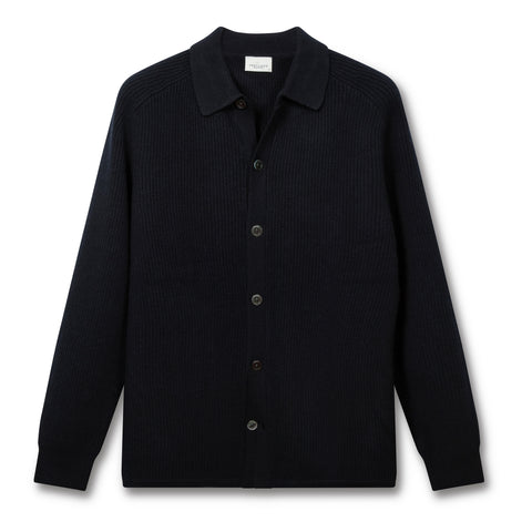 Cardigan en maille anglaise navy
