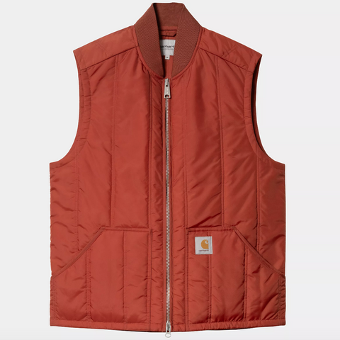 Gilet sans manche en nylon matelassé vermillon