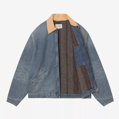Blouson Carhartt WIP en coton stonewash bleu