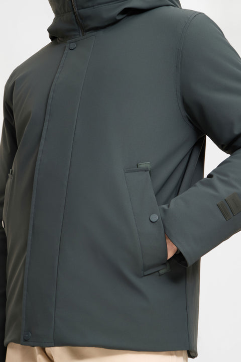 Parka courte Elvine imperméable coal green