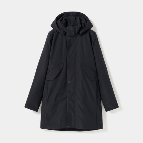 Parka longue à capuche amovible marine