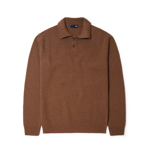 Polo en laine marron tourbe