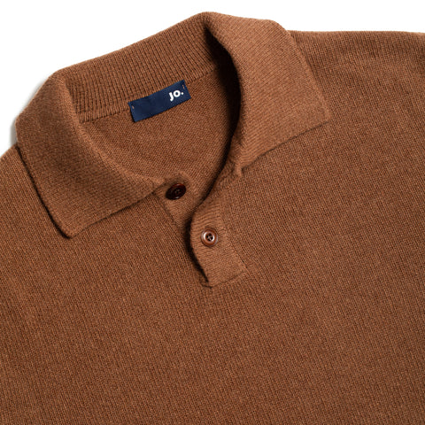 Polo en laine marron tourbe