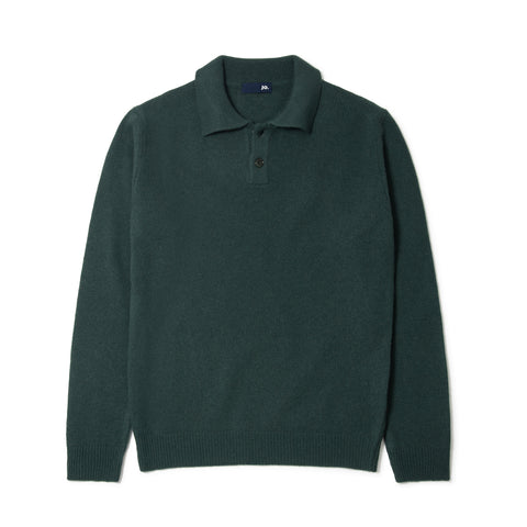 Polo en laine vert bosco
