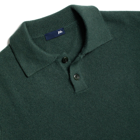 Polo en laine vert bosco