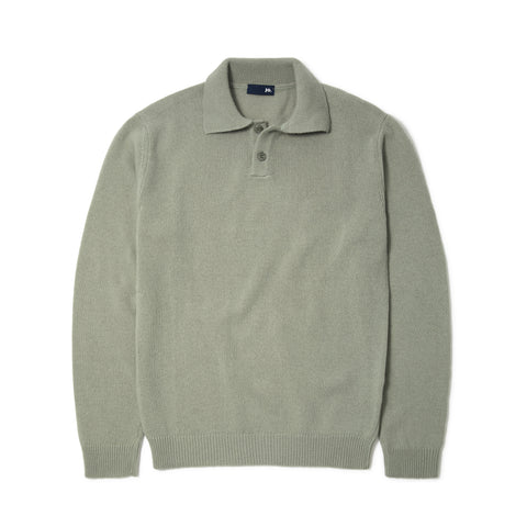 Polo en laine vert sauge