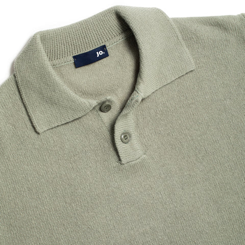 Polo en laine vert sauge