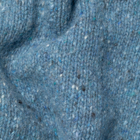Pull en laine boutonné bleu acier
