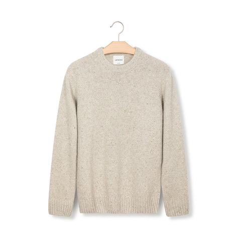 Pull en laine boutonné beige