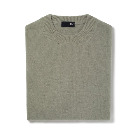 Pull col rond en laine vert sauge