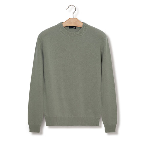 Pull col rond en laine vert sauge