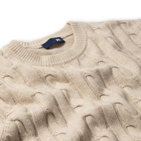 Pull torsadé beige