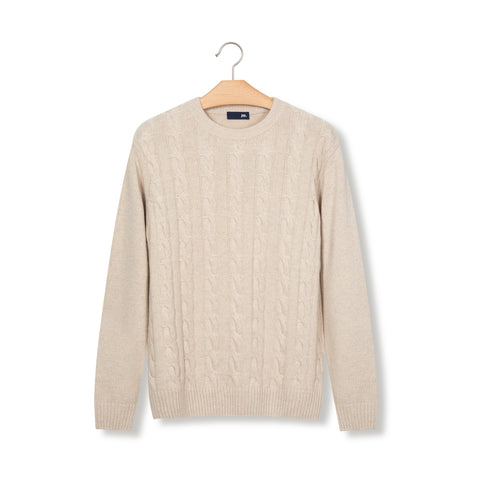 Pull torsadé beige