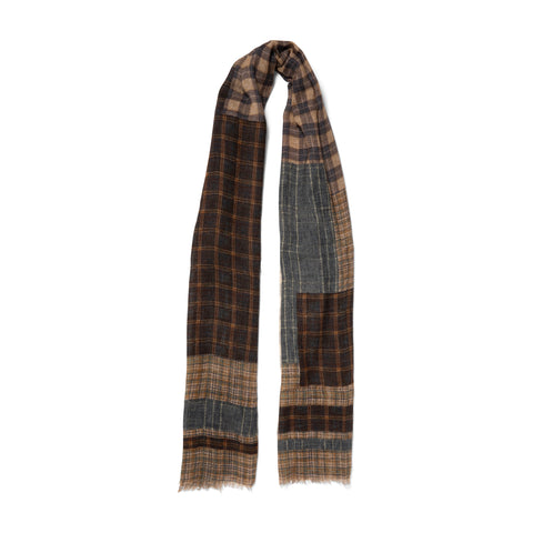 Écharpe en laine à motifs sépia