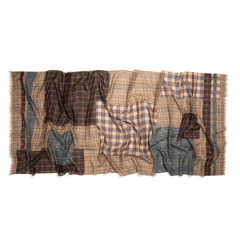 Écharpe en laine à motifs sépia