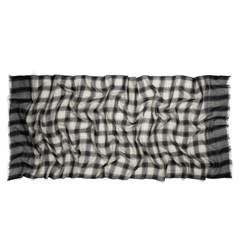 Écharpe en laine à motifs noir & blanc