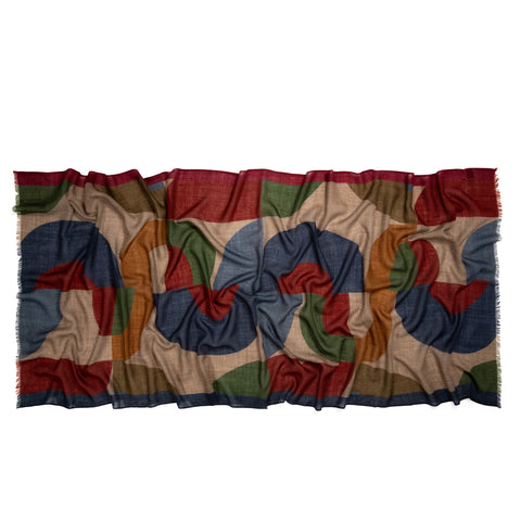 Écharpe en laine à motifs horizon / gris / cardinal
