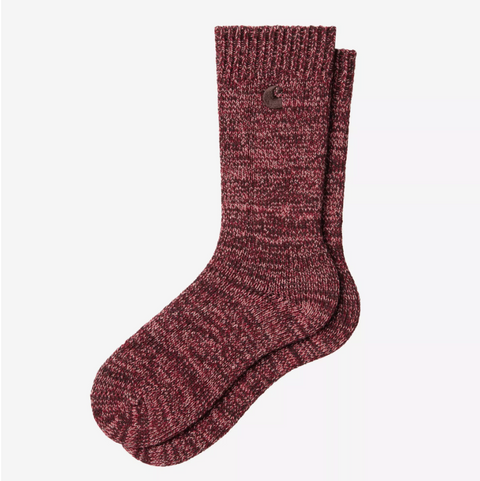 Chaussettes moulinées rouge