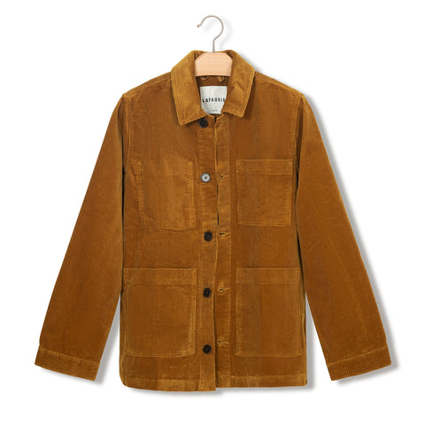 Veste de peintre Lafaurie en velours jaune cumin