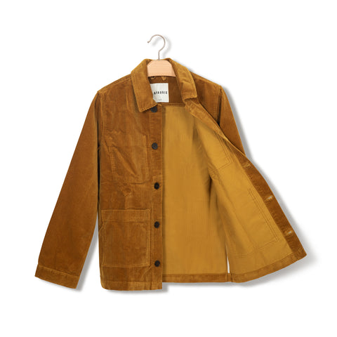 Veste de peintre Lafaurie en velours jaune cumin