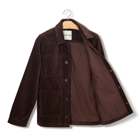 Veste de peintre Lafaurie en velours lie de vin