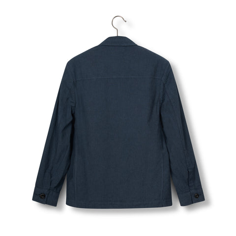 Veste chemise en coton rayé bleu
